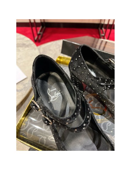 Cheap Reps Christian Louboutin Miss Jane Pumps 55mm In Velvet with Strass
