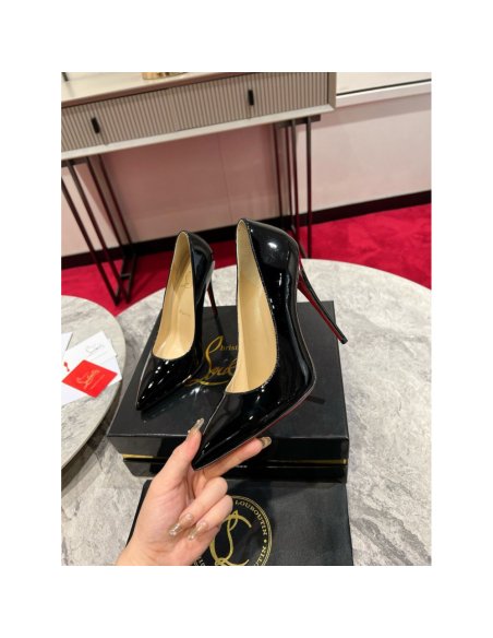 Cheap Reps Christian Louboutin So Kate Pumps 100mm in Black Patent Leather