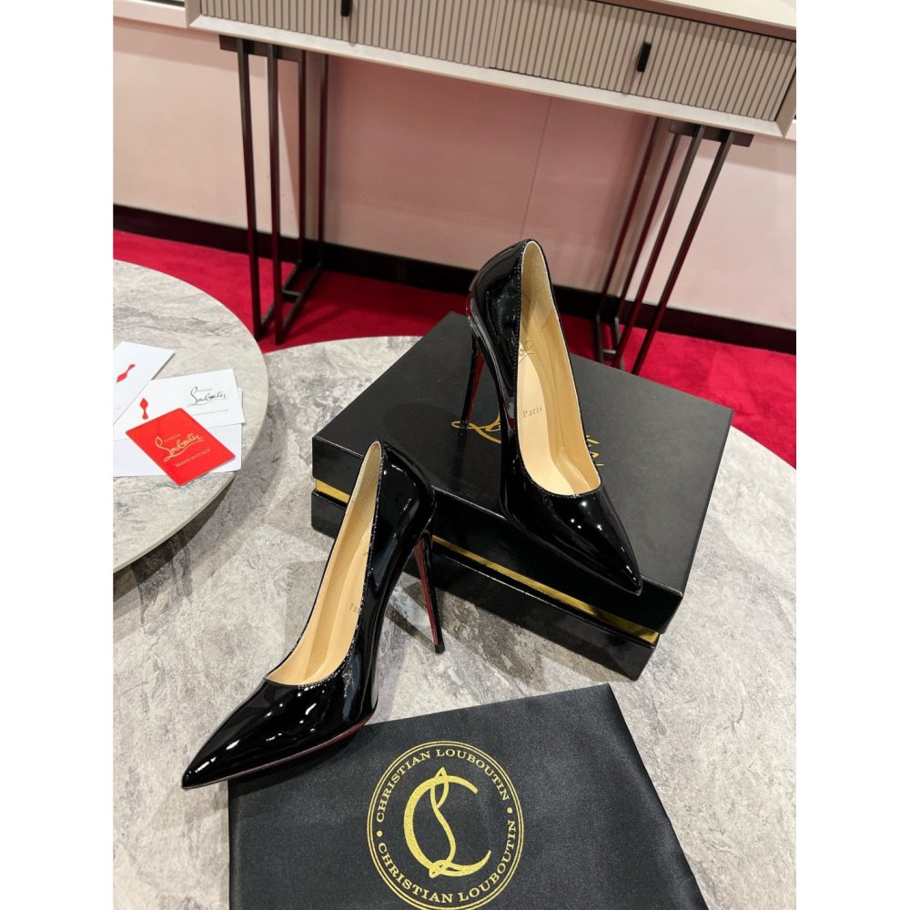Cheap Reps Christian Louboutin So Kate Pumps 100mm in Black Patent Leather