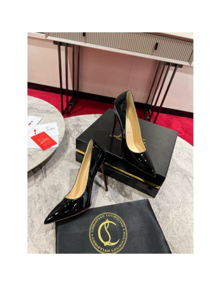 Cheap Reps Christian Louboutin So Kate Pumps 100mm in Black Patent Leather