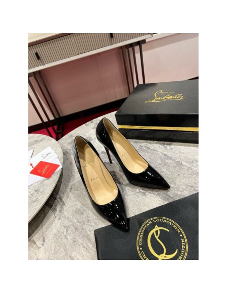 Cheap Reps Christian Louboutin So Kate Pumps 100mm in Black Patent Leather