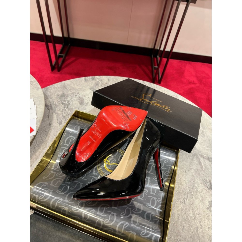 Cheap Reps Christian Louboutin So Kate Pumps 100mm in Black Patent Leather