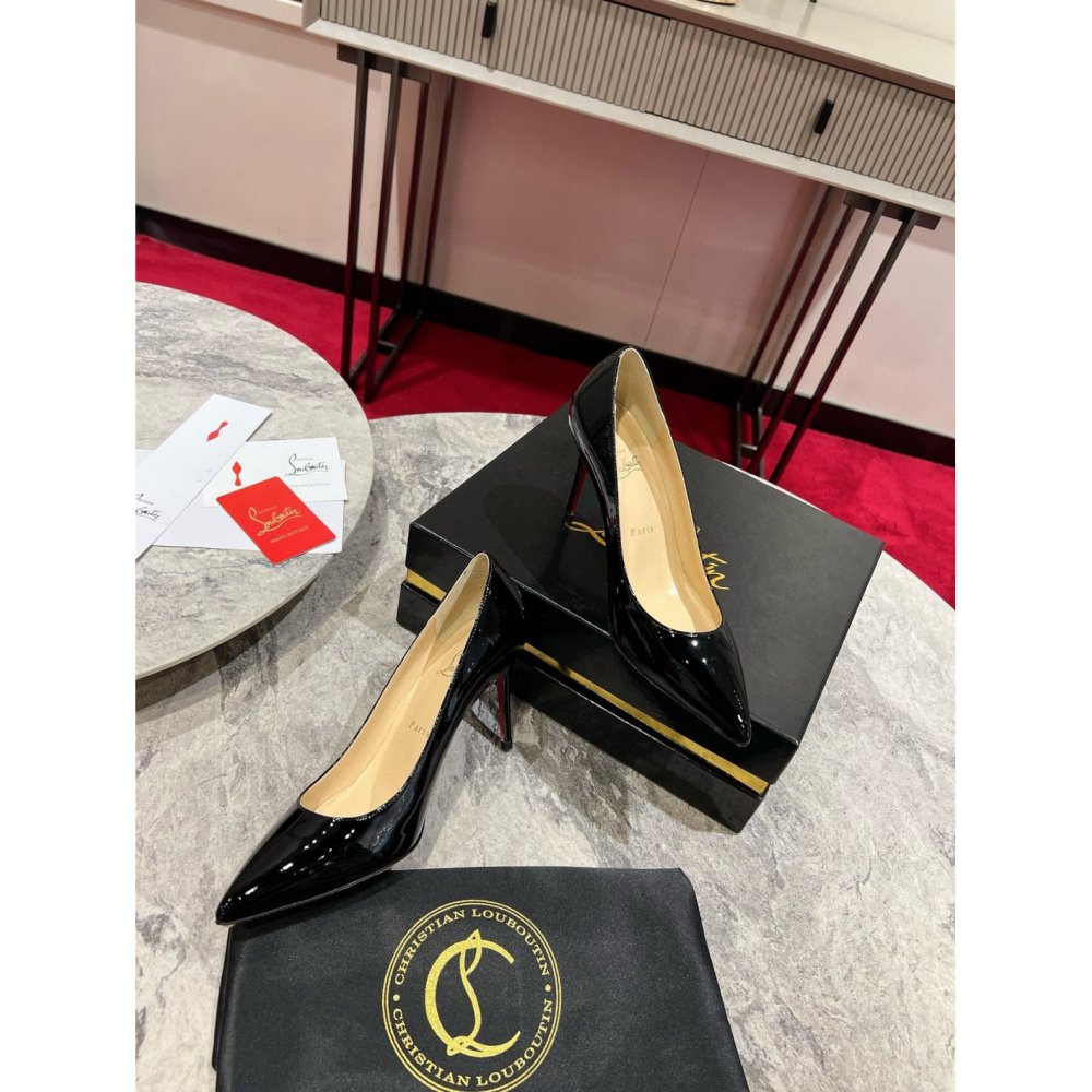 Cheap Reps Christian Louboutin Kate Pumps 85mm in Black Patent Leather