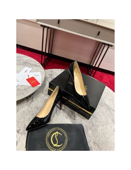 Cheap Reps Christian Louboutin Kate Pumps 85mm in Black Patent Leather