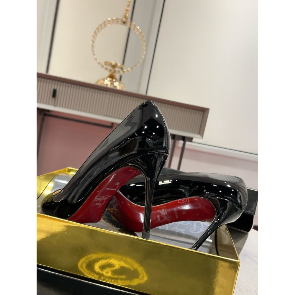Cheap Reps Christian Louboutin Kate Pumps 85mm in Black Patent Leather