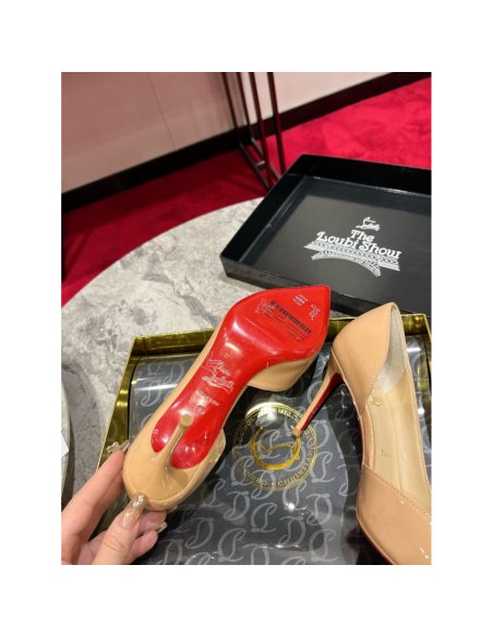Cheap Reps Christian Louboutin Iriza Pumps 85mm in Nude Patent Leather
