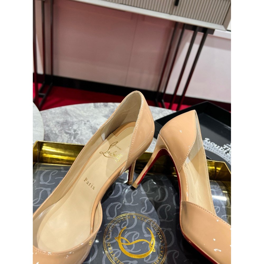 Cheap Reps Christian Louboutin Iriza Pumps 85mm in Nude Patent Leather