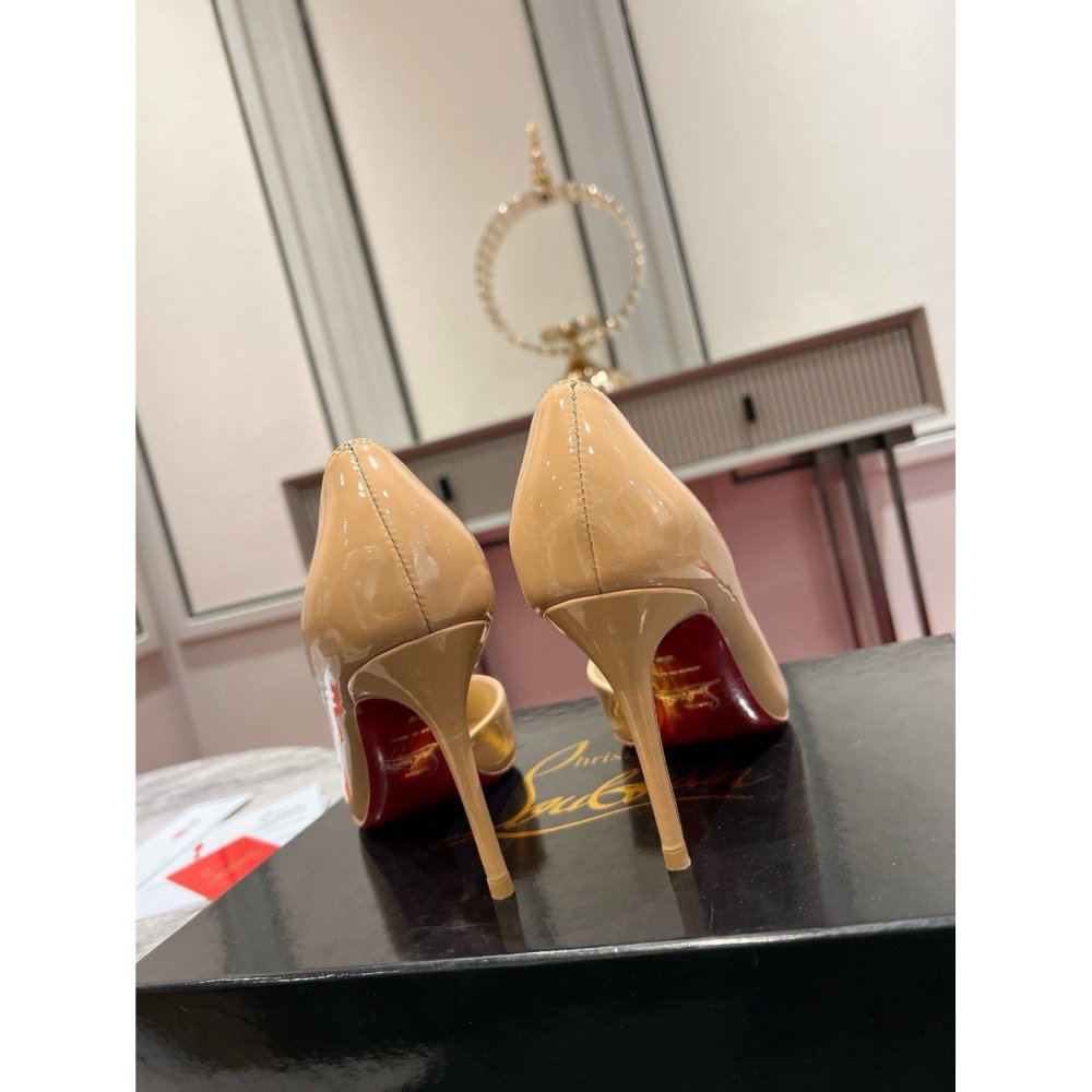 Cheap Reps Christian Louboutin Iriza Pumps 85mm in Nude Patent Leather