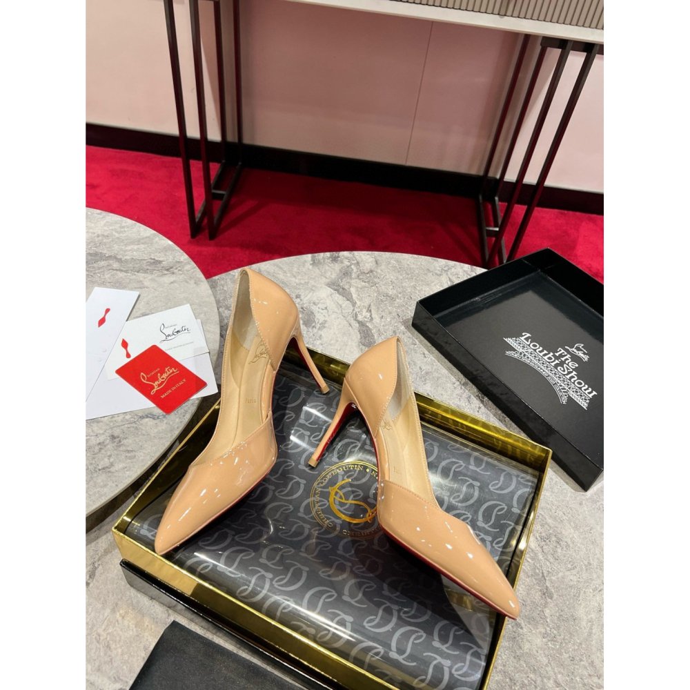 Cheap Reps Christian Louboutin Iriza Pumps 85mm in Nude Patent Leather