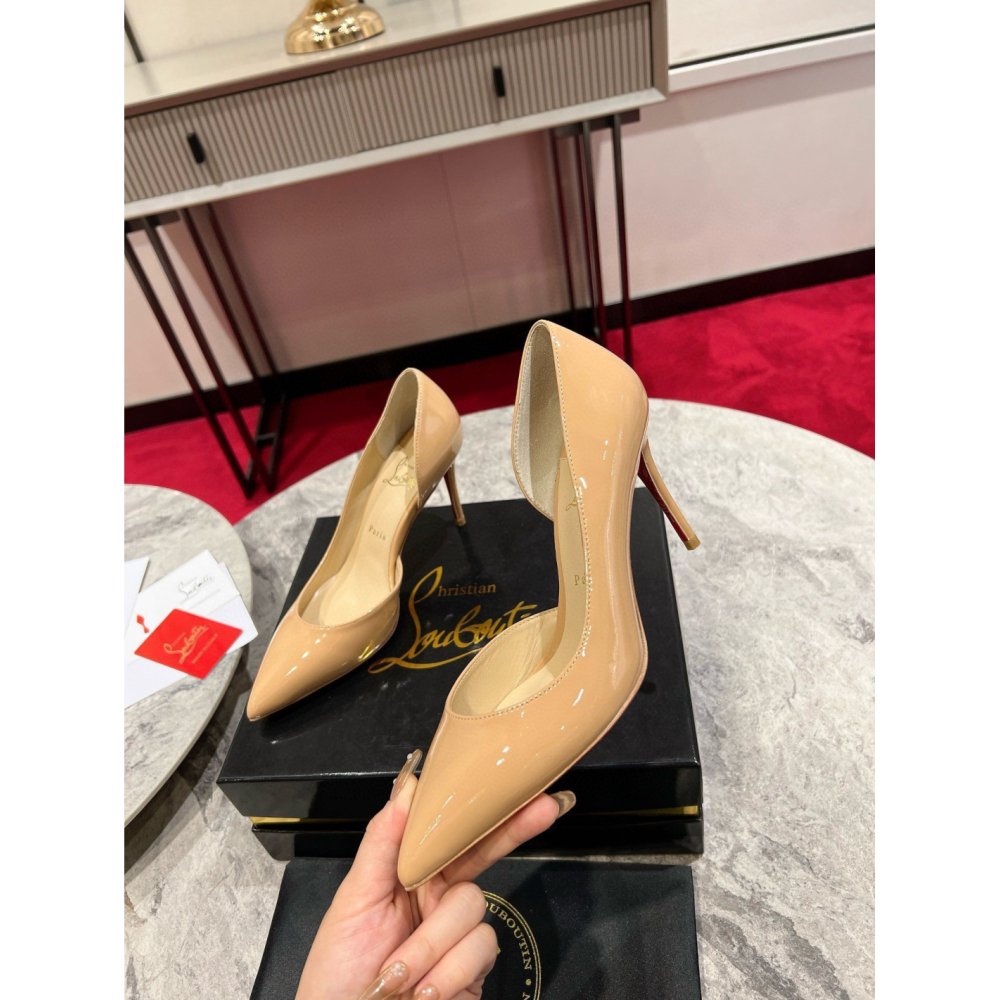 Cheap Reps Christian Louboutin Iriza Pumps 85mm in Nude Patent Leather