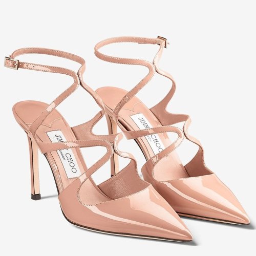 Cheap Reps Jimmy Choo Azia Pumps 95mm in Nude Patent Leather