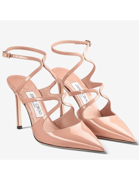 Cheap Reps Jimmy Choo Azia Pumps 95mm in Nude Patent Leather