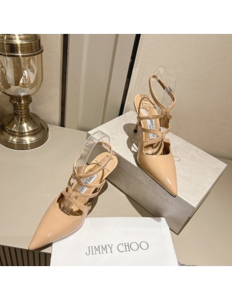 Cheap Reps Jimmy Choo Azia Pumps 95mm in Nude Patent Leather
