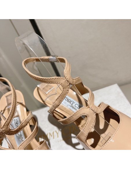 Cheap Reps Jimmy Choo Azia Pumps 95mm in Nude Patent Leather