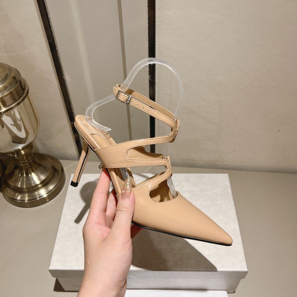 Cheap Reps Jimmy Choo Azia Pumps 95mm in Nude Patent Leather