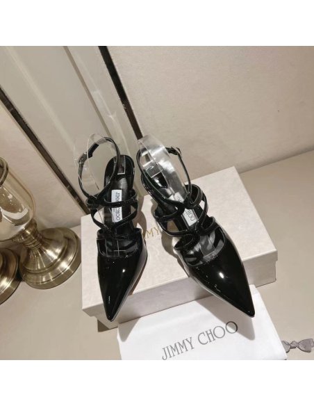 Cheap Reps Jimmy Choo Azia Pumps 95mm in Black Patent Leather