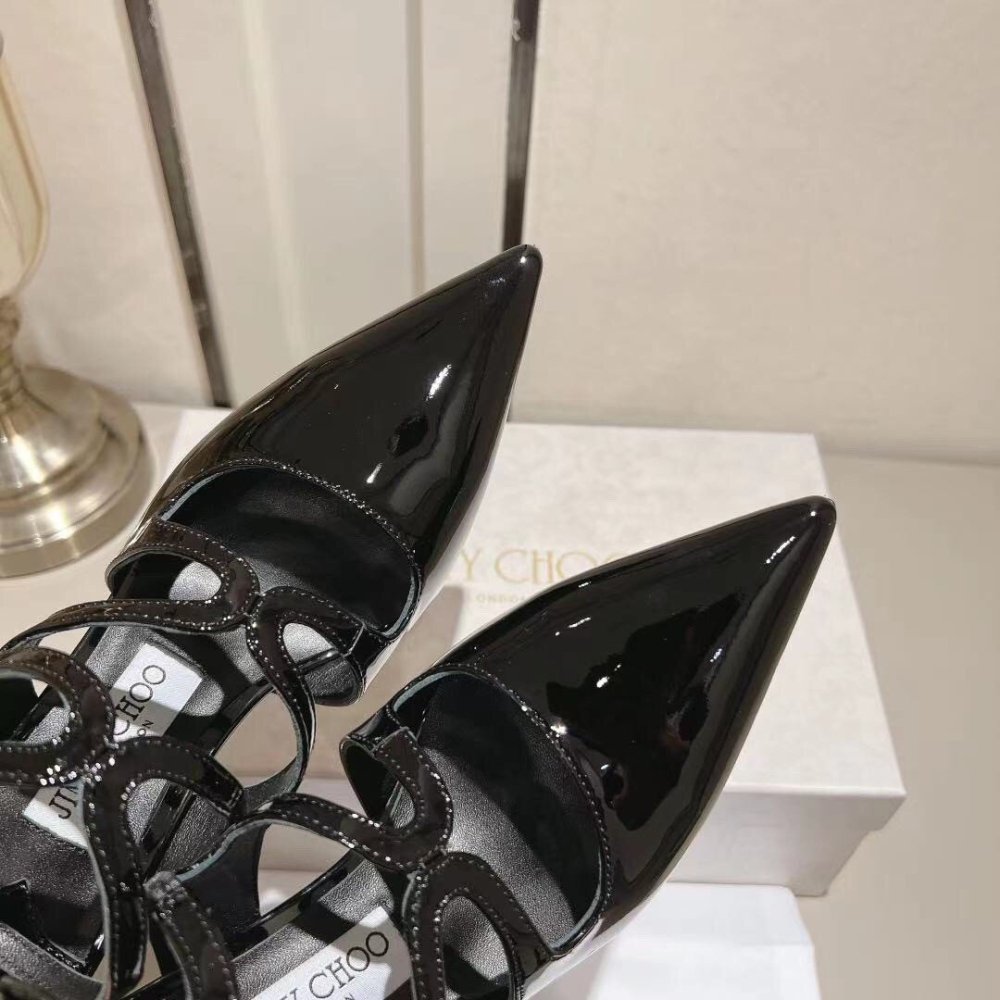 Cheap Reps Jimmy Choo Azia Pumps 95mm in Black Patent Leather