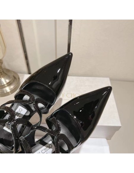 Cheap Reps Jimmy Choo Azia Pumps 95mm in Black Patent Leather
