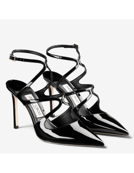 Cheap Reps Jimmy Choo Azia Pumps 95mm in Black Patent Leather