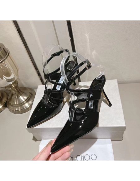 Cheap Reps Jimmy Choo Azia Pumps 95mm in Black Patent Leather