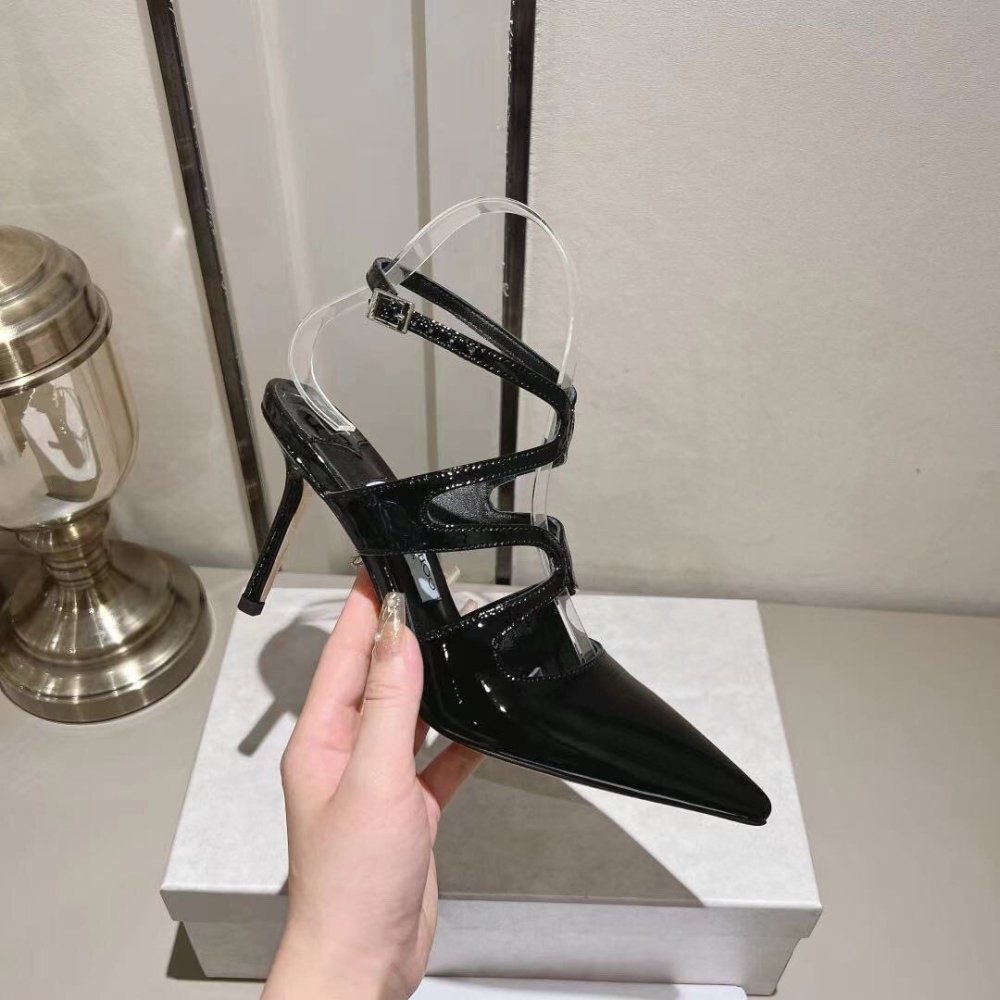 Cheap Reps Jimmy Choo Azia Pumps 95mm in Black Patent Leather