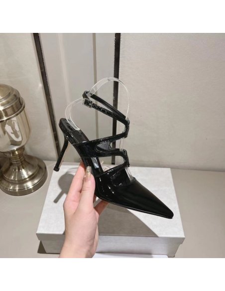 Cheap Reps Jimmy Choo Azia Pumps 95mm in Black Patent Leather