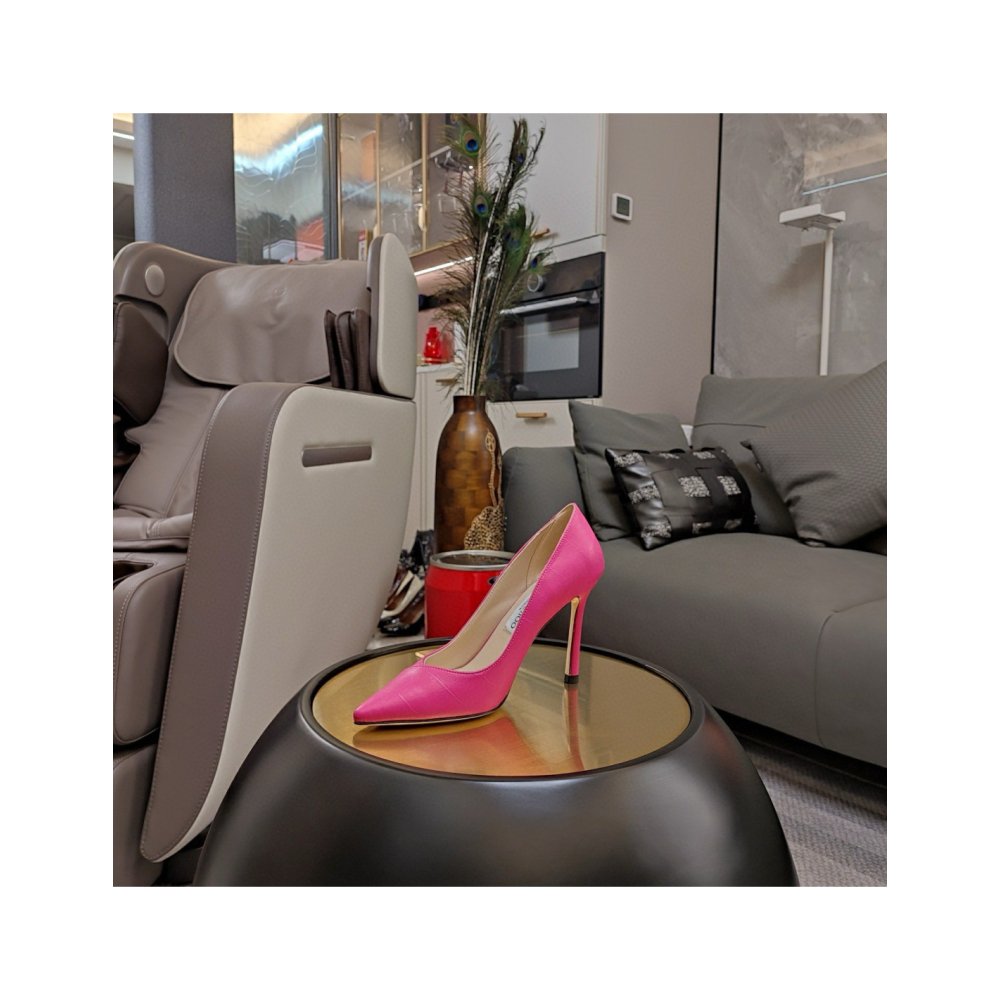 Cheap Reps Jimmy Choo Cass 95mm Pumps in Pink Croc-Embossed Leather