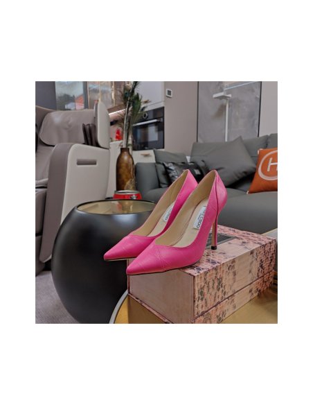 Cheap Reps Jimmy Choo Cass 95mm Pumps in Pink Croc-Embossed Leather