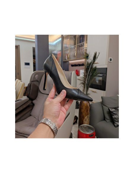 Cheap Reps Jimmy Choo Cass 95mm Pumps in Black Croc-Embossed Leather