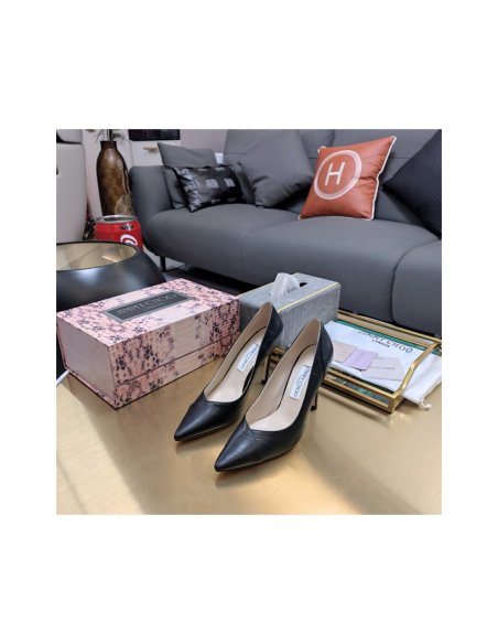 Cheap Reps Jimmy Choo Cass 95mm Pumps in Black Croc-Embossed Leather