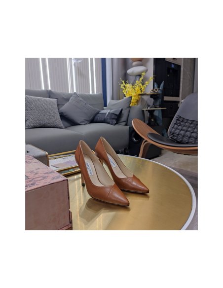 Cheap Reps Jimmy Choo Cass 95mm Pumps in Brown Croc-Embossed Leather