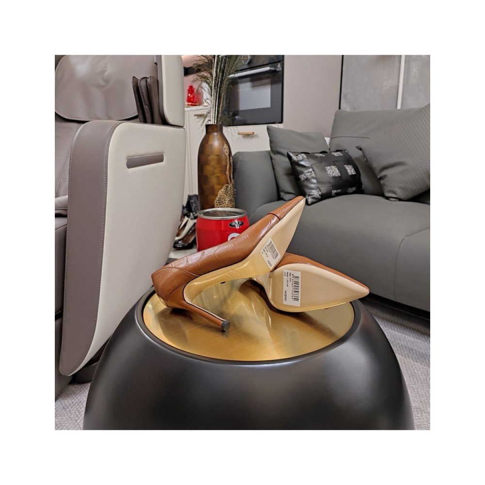 Cheap Reps Jimmy Choo Cass 95mm Pumps in Brown Croc-Embossed Leather