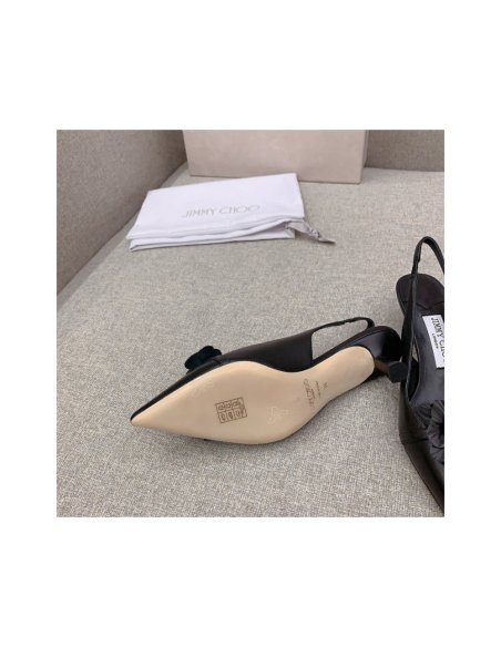 Cheap Reps Jimmy Choo Amita Flowers 45mm Slingback Pumps in Black Leather