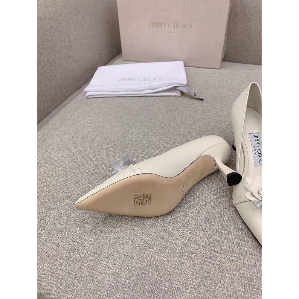 Cheap Reps Jimmy Choo Rosalia Flowers 65mm Pumps in White Leather
