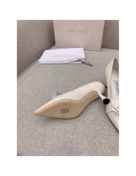 Cheap Reps Jimmy Choo Rosalia Flowers 65mm Pumps in White Leather