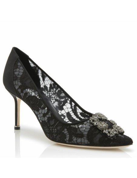 Cheap Reps Manolo Blahnik Hangisi 70 Pumps In Black Lace