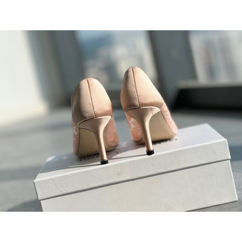 Cheap Reps Manolo Blahnik Hangisi 70 Pumps In Nude Lace