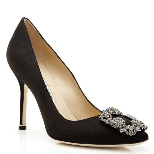 Cheap Reps Manolo Blahnik Hangisi 105 Pumps In Black Satin