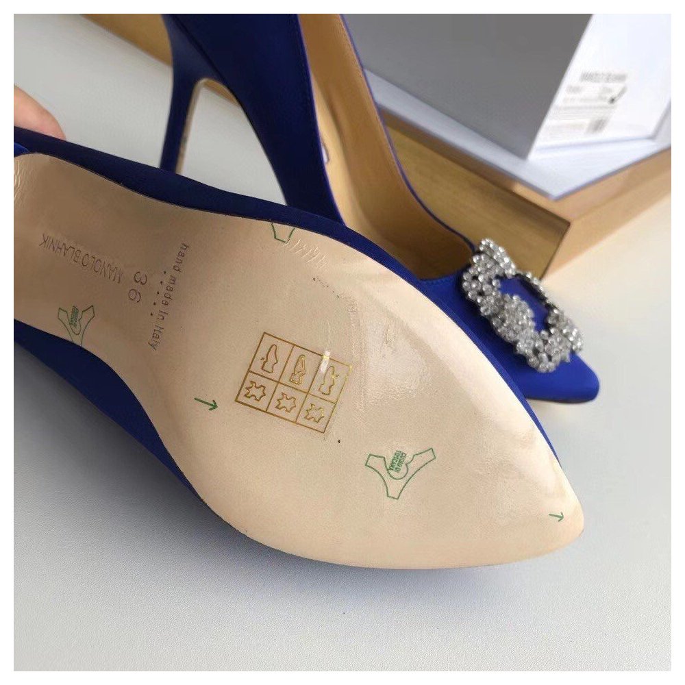 Cheap Reps Manolo Blahnik Hangisi 105 Pumps In Blue Satin