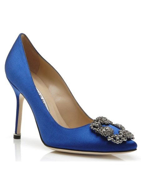 Cheap Reps Manolo Blahnik Hangisi 105 Pumps In Blue Satin