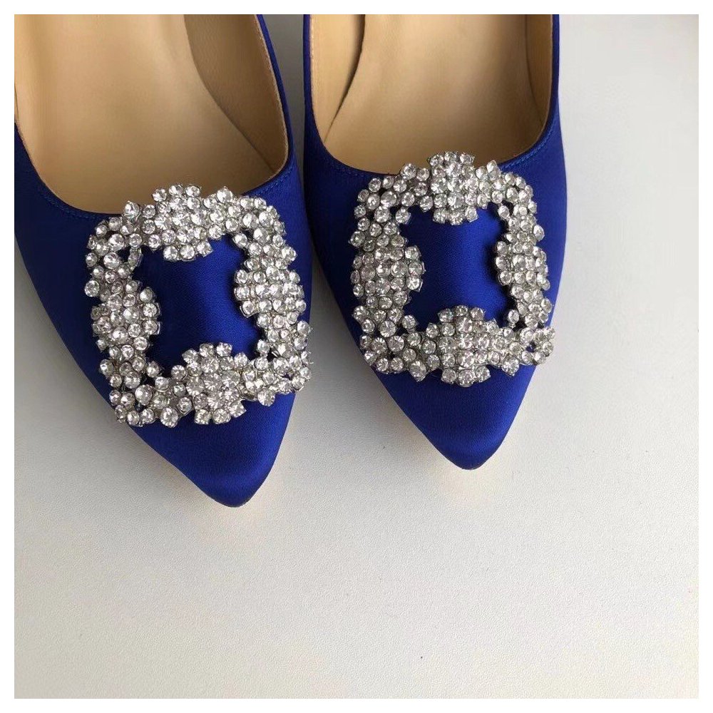 Cheap Reps Manolo Blahnik Hangisi 105 Pumps In Blue Satin