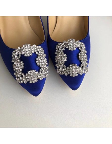 Cheap Reps Manolo Blahnik Hangisi 105 Pumps In Blue Satin