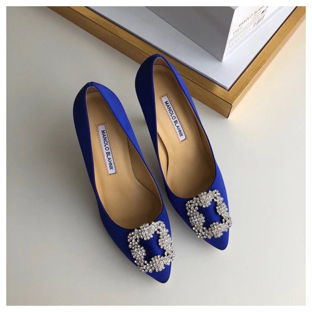 Cheap Reps Manolo Blahnik Hangisi 105 Pumps In Blue Satin
