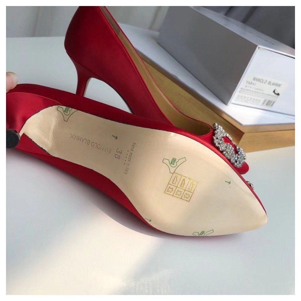 Cheap Reps Manolo Blahnik Hangisi 70 Pumps In Red Satin