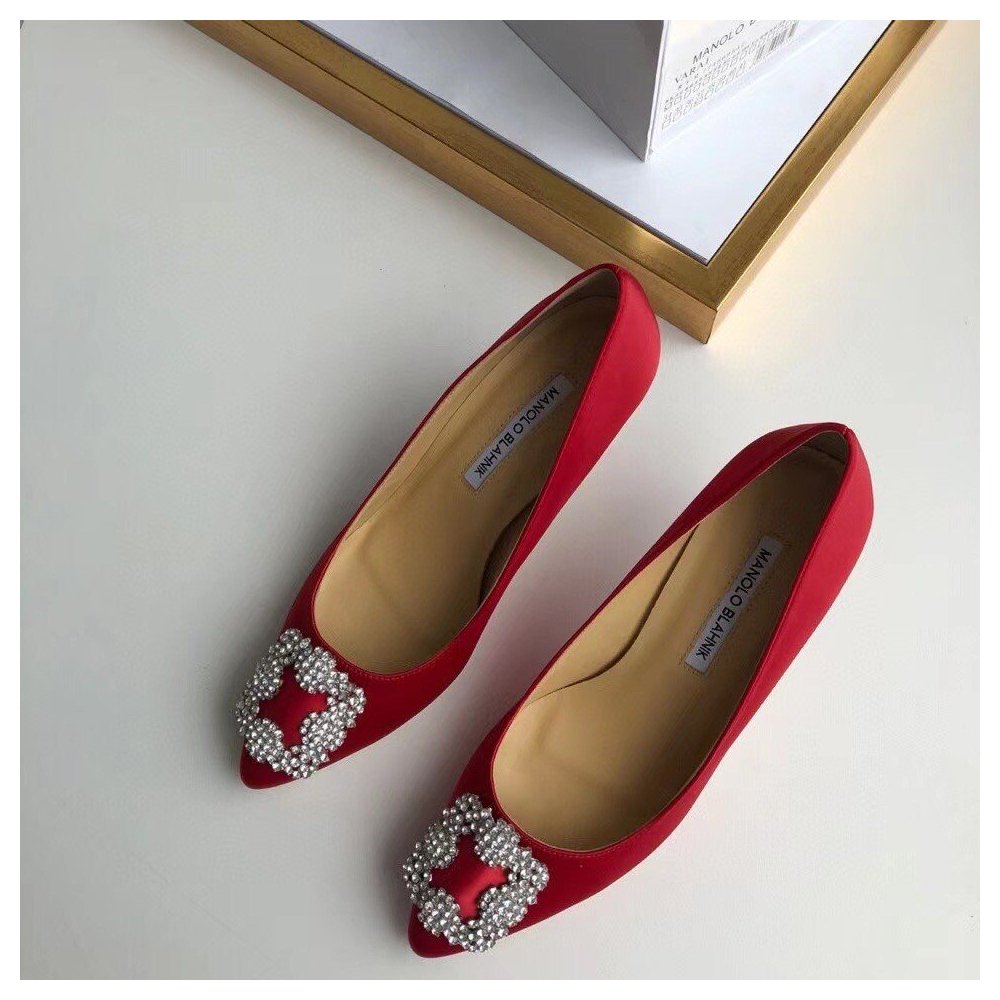 Cheap Reps Manolo Blahnik Hangisi 70 Pumps In Red Satin