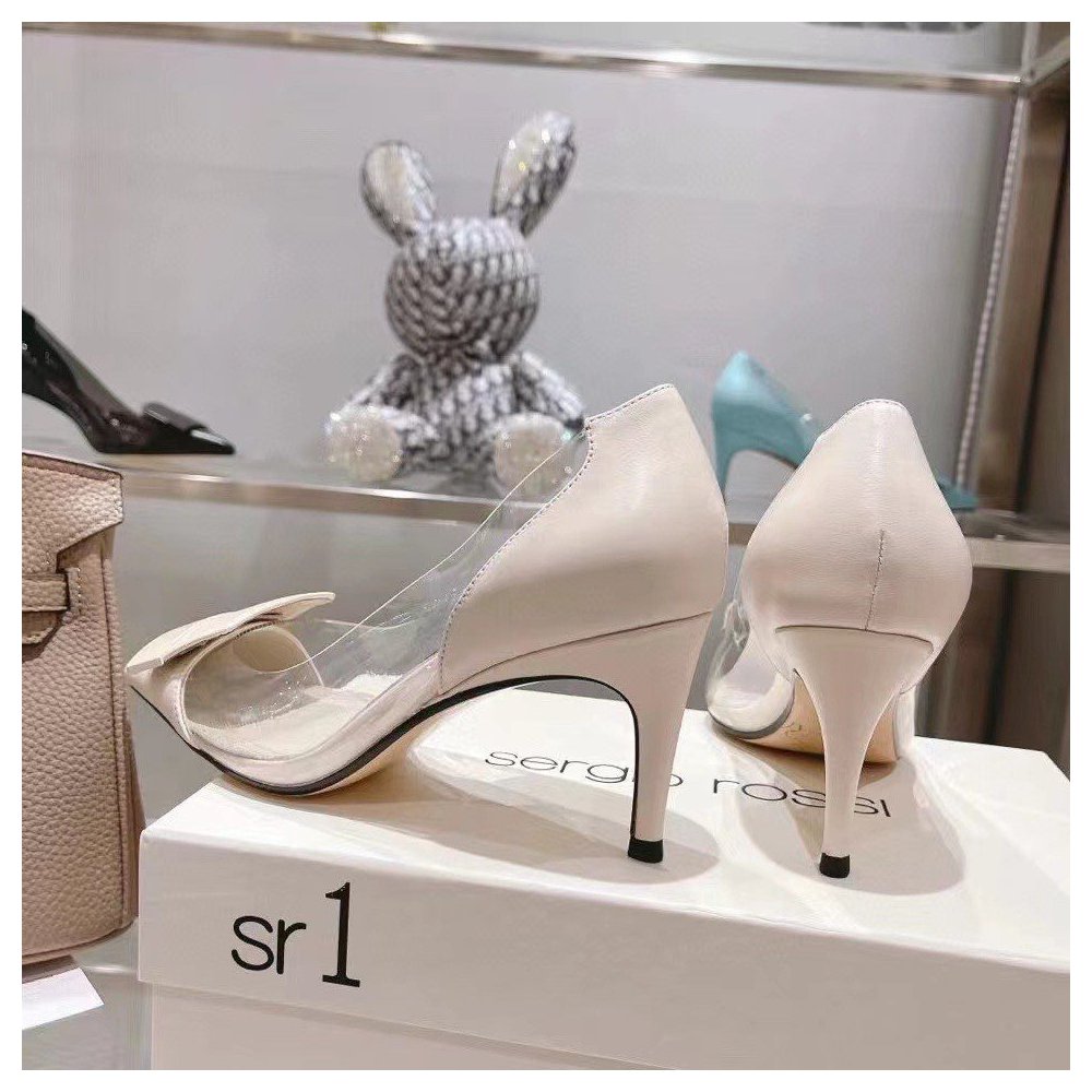 Cheap Reps Sergio Rossi SR1 Pumps 75mm In White PVC