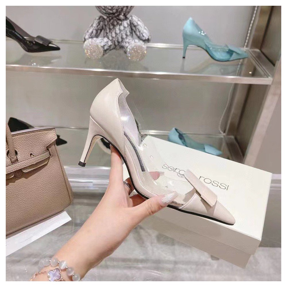 Cheap Reps Sergio Rossi SR1 Pumps 75mm In White PVC