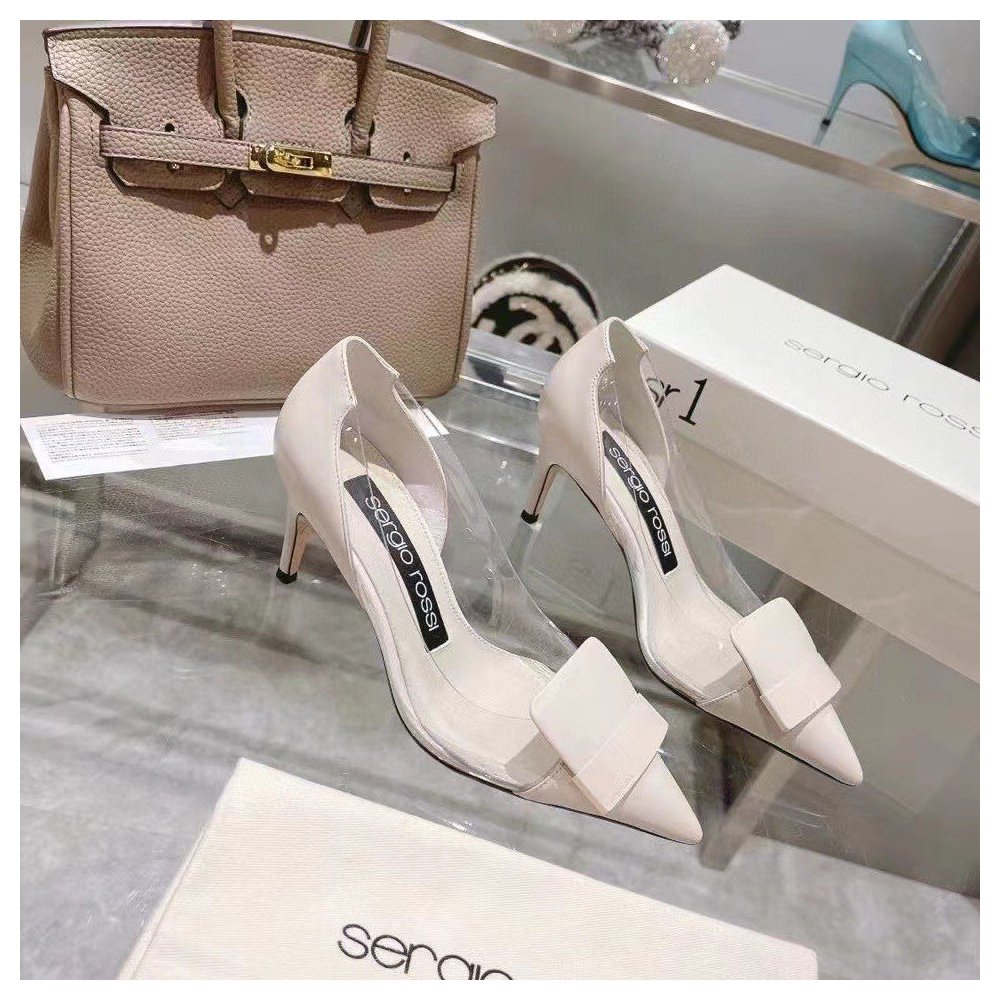 Cheap Reps Sergio Rossi SR1 Pumps 75mm In White PVC