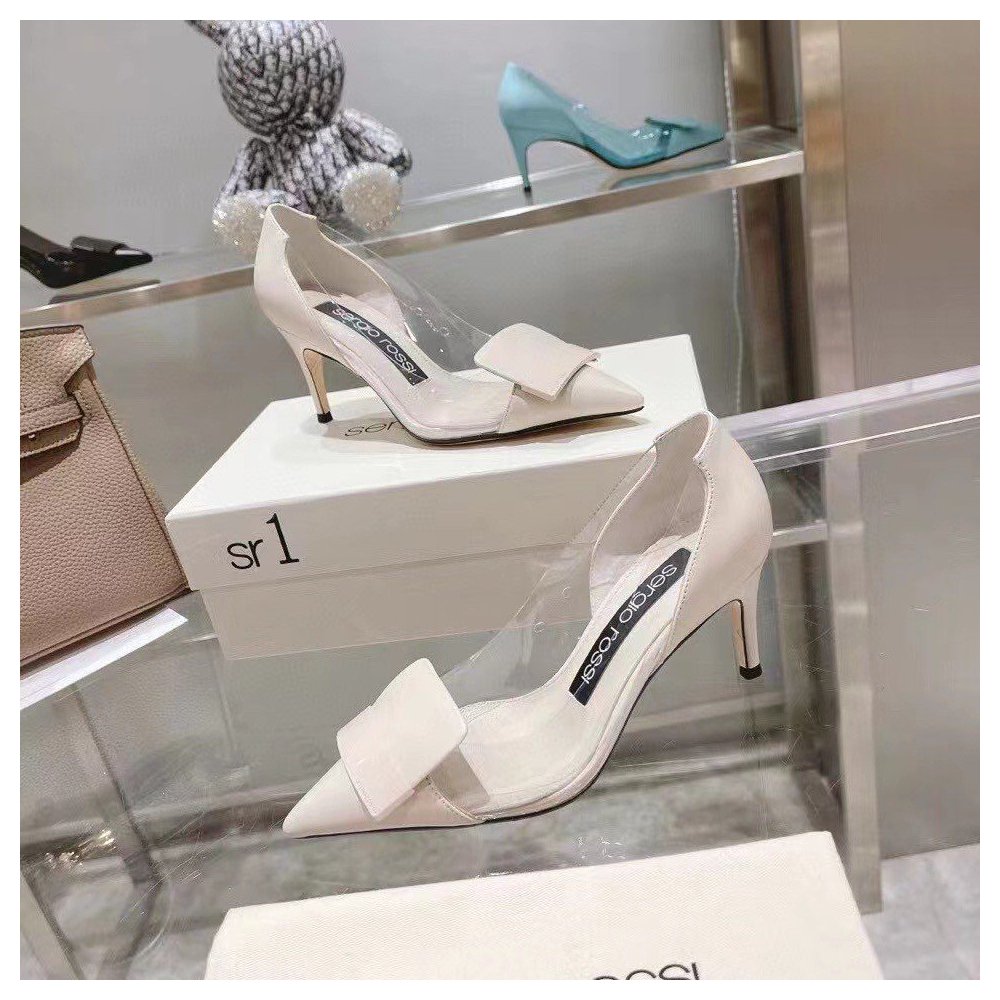 Cheap Reps Sergio Rossi SR1 Pumps 75mm In White PVC