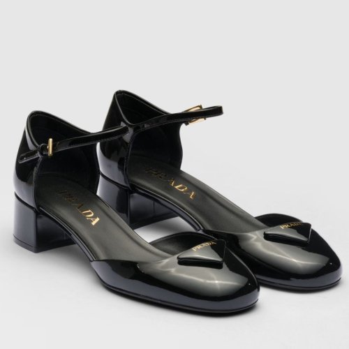 Cheap Reps Prada Pumps 35mm in Black Patent Leather